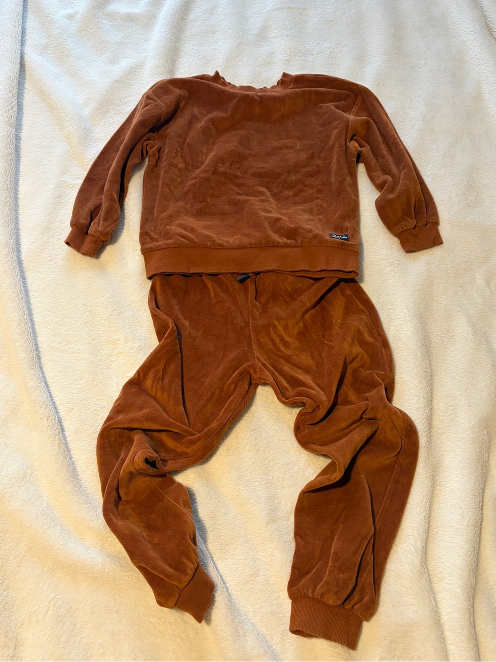 H&M Kids Rust Brown Velour Matching Sweatshirt & Joggers Set